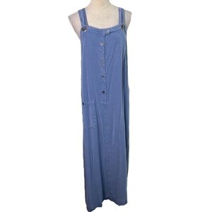Froxx Blue Tencel Maxi Dress Medium Bohemian Lagenlook